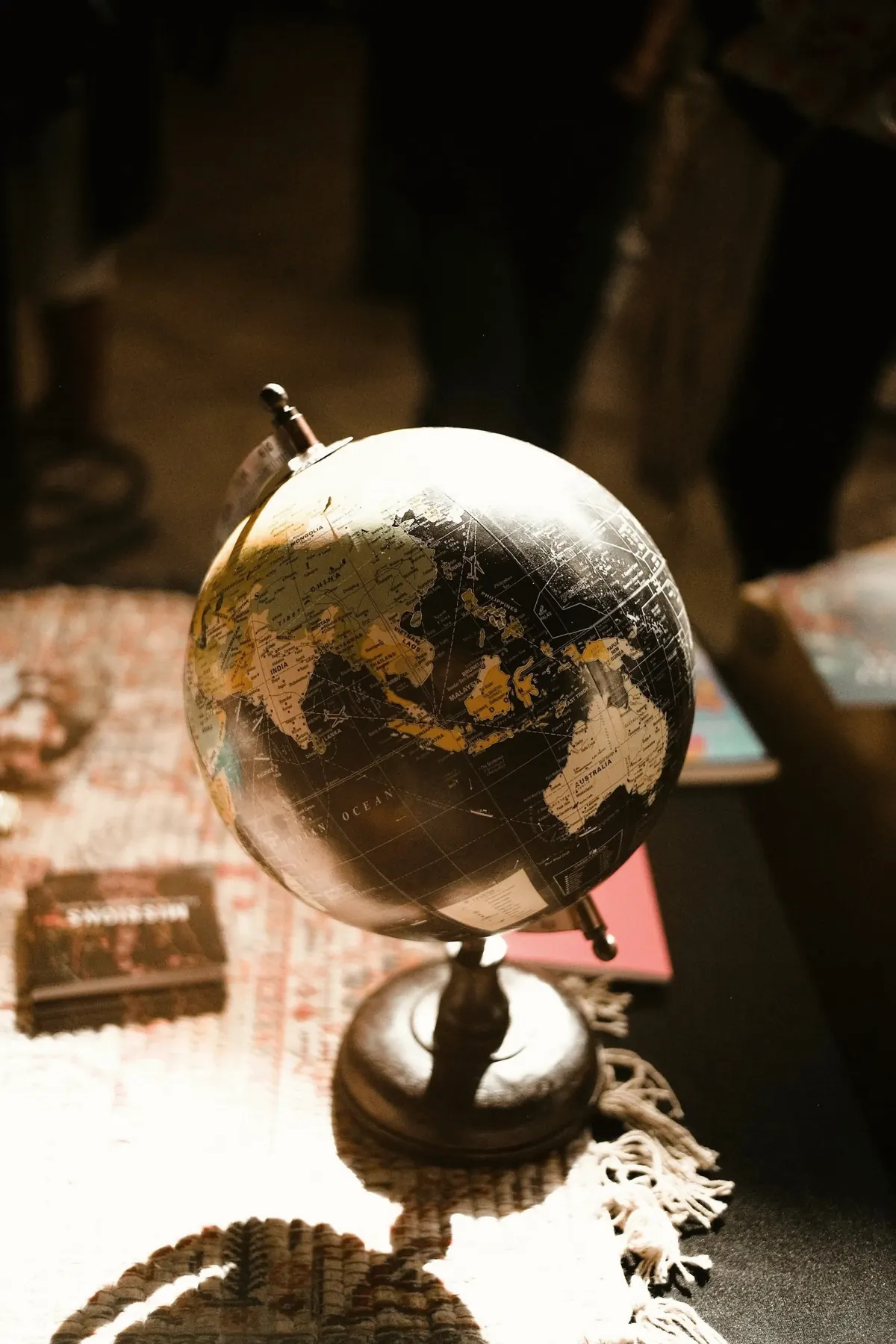 A vintage globe in warm light